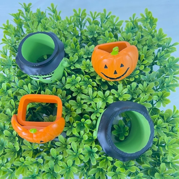 HALLOWEEN PUMPKIN FRANKENSTEIN NAPKIN RINGS SET OF 4 - Picture 5 of 7